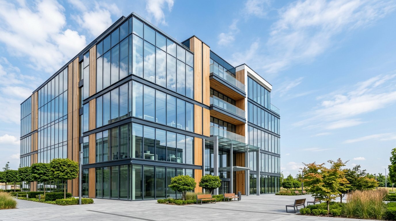 A modern corporate headquarters interior reflecting Irvin Consults engineering and architecture practice
